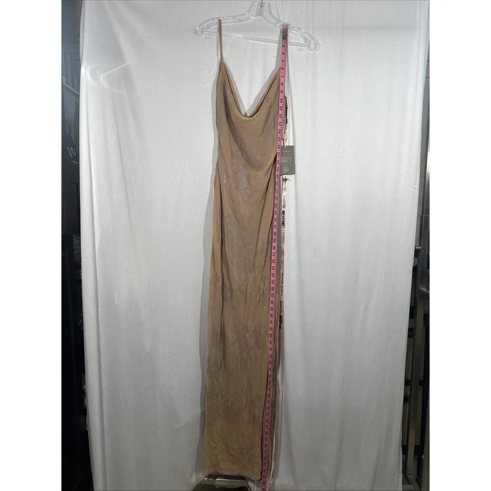 House of CB Taupe Satin Slip Maxi Dress - Picture 7 of 16